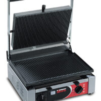 Sirman 34A2301105 Panini Grill - 10" X 15" Commercial - ETL - 1700 Watts - Grooved Top and Bottom -120V