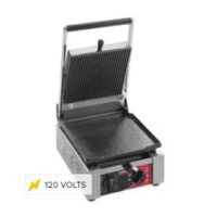Sirman 34A1601105SI ELIO L - grooved top/flat bottom, with timer - 10"x10"- Panini Grill